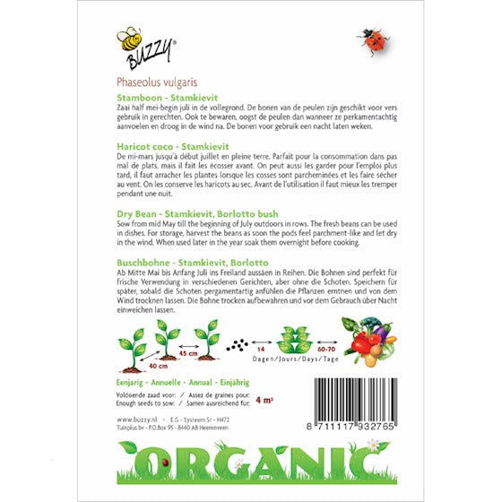 Buzzy Organic Laitue Régulière Haricot Vanneau faible (BIO) 15 grammes