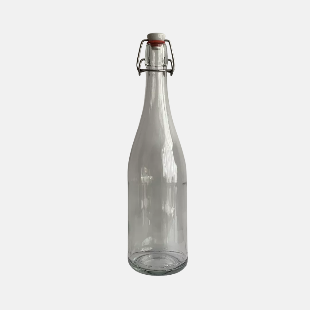 Bouteille à bouchon pivotant 75cl ronde avec bras oscillant