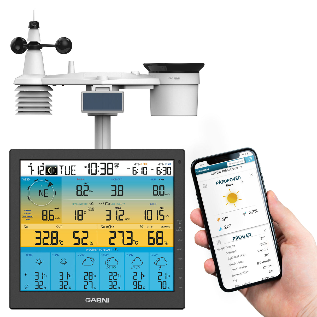 Station météo 7 en 1 avec WiFi disponible en ligne (GARNI 1085 Arcus)