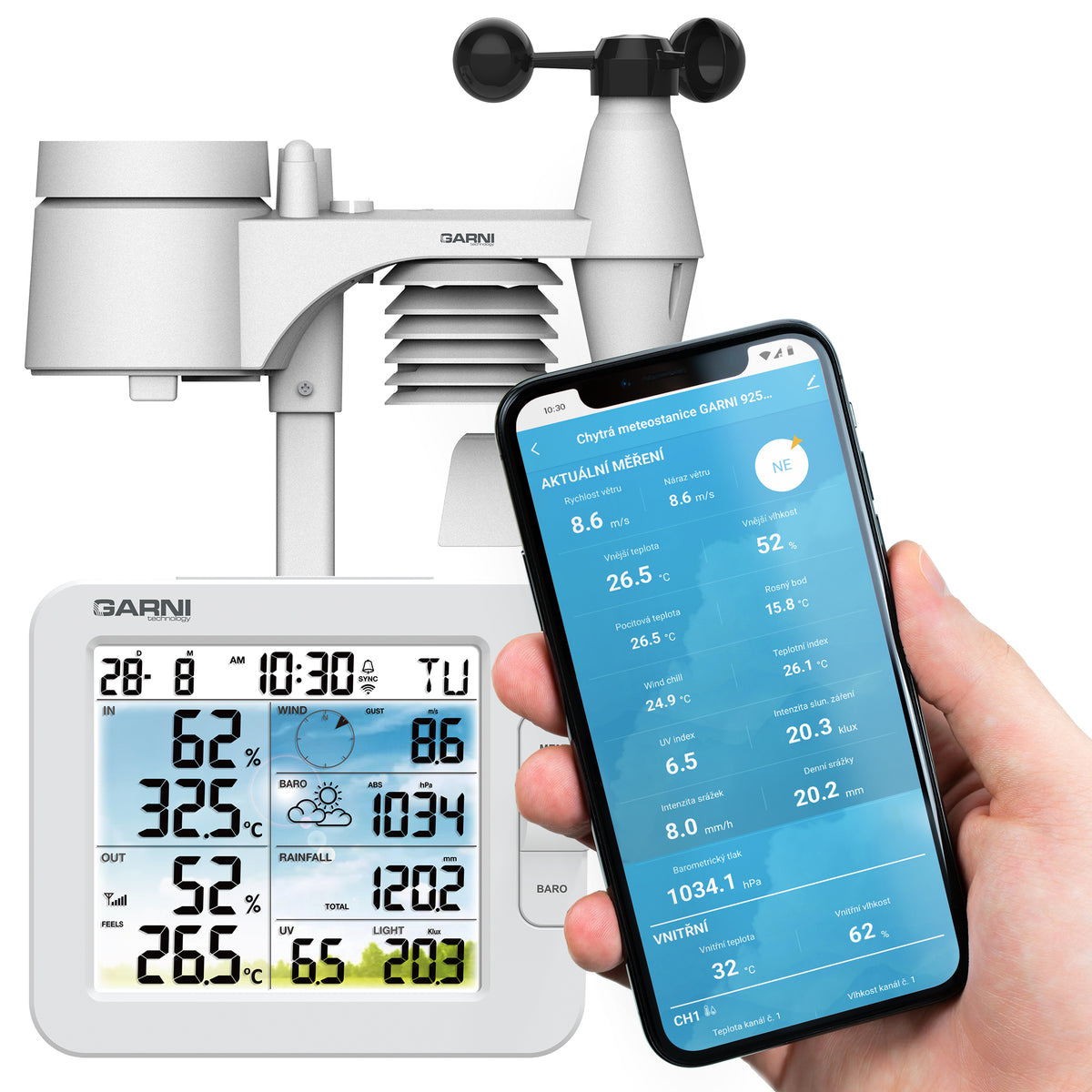 Station météo numérique WiFi 7 en 1 avec application (GARNI 925T ...