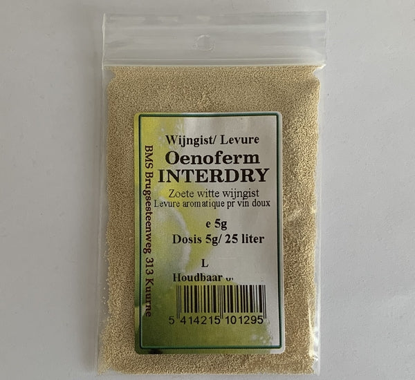 Wijngist voor zoete witte wijn Oenoferm Interdry - 5 gram (voor 25 liter sap)- ERBSLOH