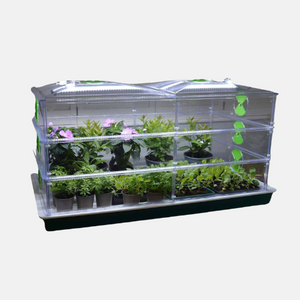 Propagateur Vitopod grand 100 W chauffé avec thermostat et 2 lampes de culture LED 90 cm (hauteur au choix)