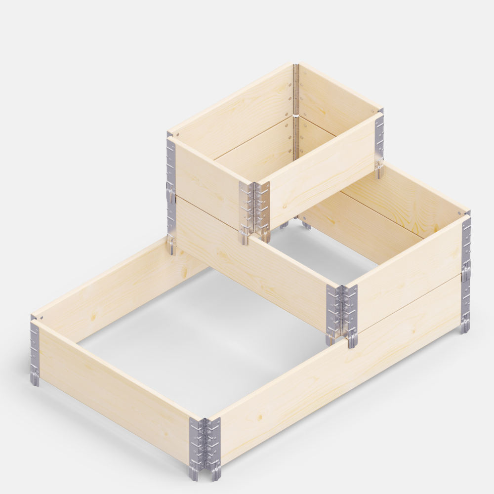 Verhoogde moestuinbak / palletrand onbehandeld hout (80x 120 cm)