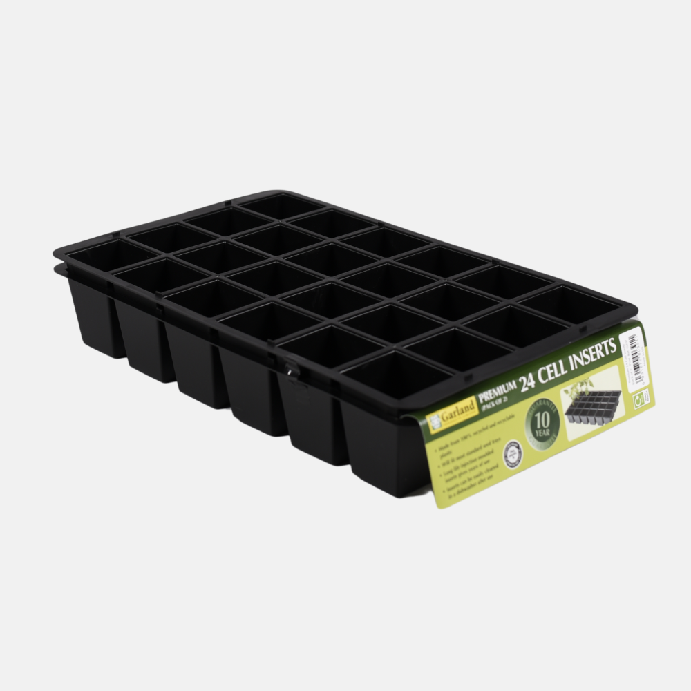 Kleine Aussaatschale 24 Löcher aus Hartplastik – 36,5 x 22 x 6 cm (2er-Set)