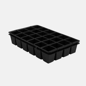 Kleine Aussaatschale 24 Löcher aus Hartplastik – 36,5 x 22 x 6 cm (2er-Set)