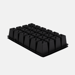 Kleine Aussaatschale 24 Löcher aus Hartplastik – 36,5 x 22 x 6 cm (2er-Set)