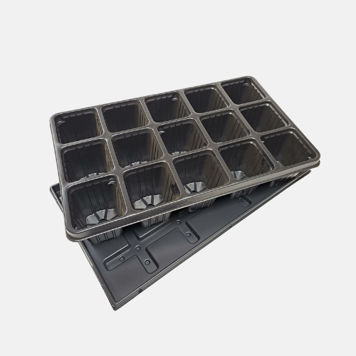Seed tray hard plastic 31x53x10 cm - 15 holes