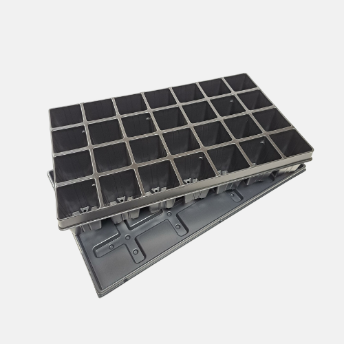 Seed tray hard plastic 31x53x8.5 cm - 28 holes