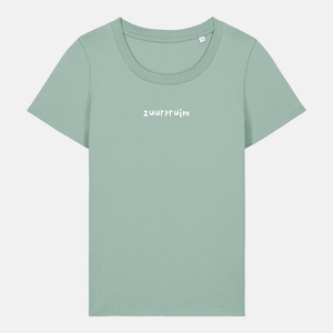 Dames t-shirt - Zuurpruim geborduurd