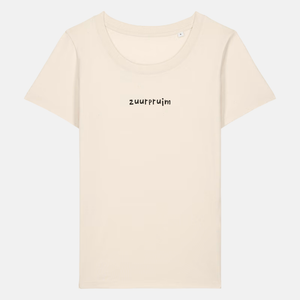 Dames t-shirt - Zuurpruim geborduurd