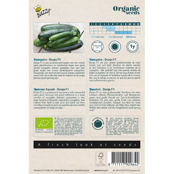 Buzzy Organic Courgette Dunja F1 (BIO) - inh.: 7 zaden