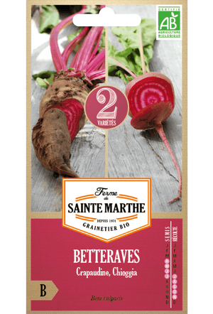 Mélange de betteraves rouges 2 variétés (Crapaudine. Chiogga) graines BIO