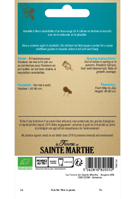 Graines de Pavot sauvage BIO