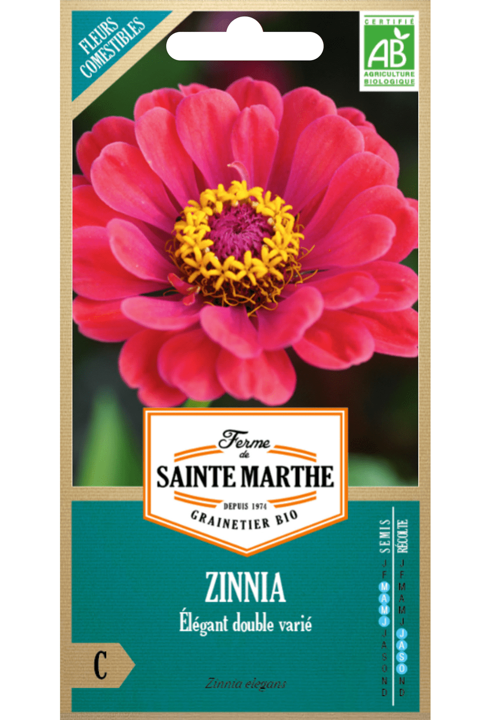 Zinnia Elegans dubbel gemengd BIO Zaden