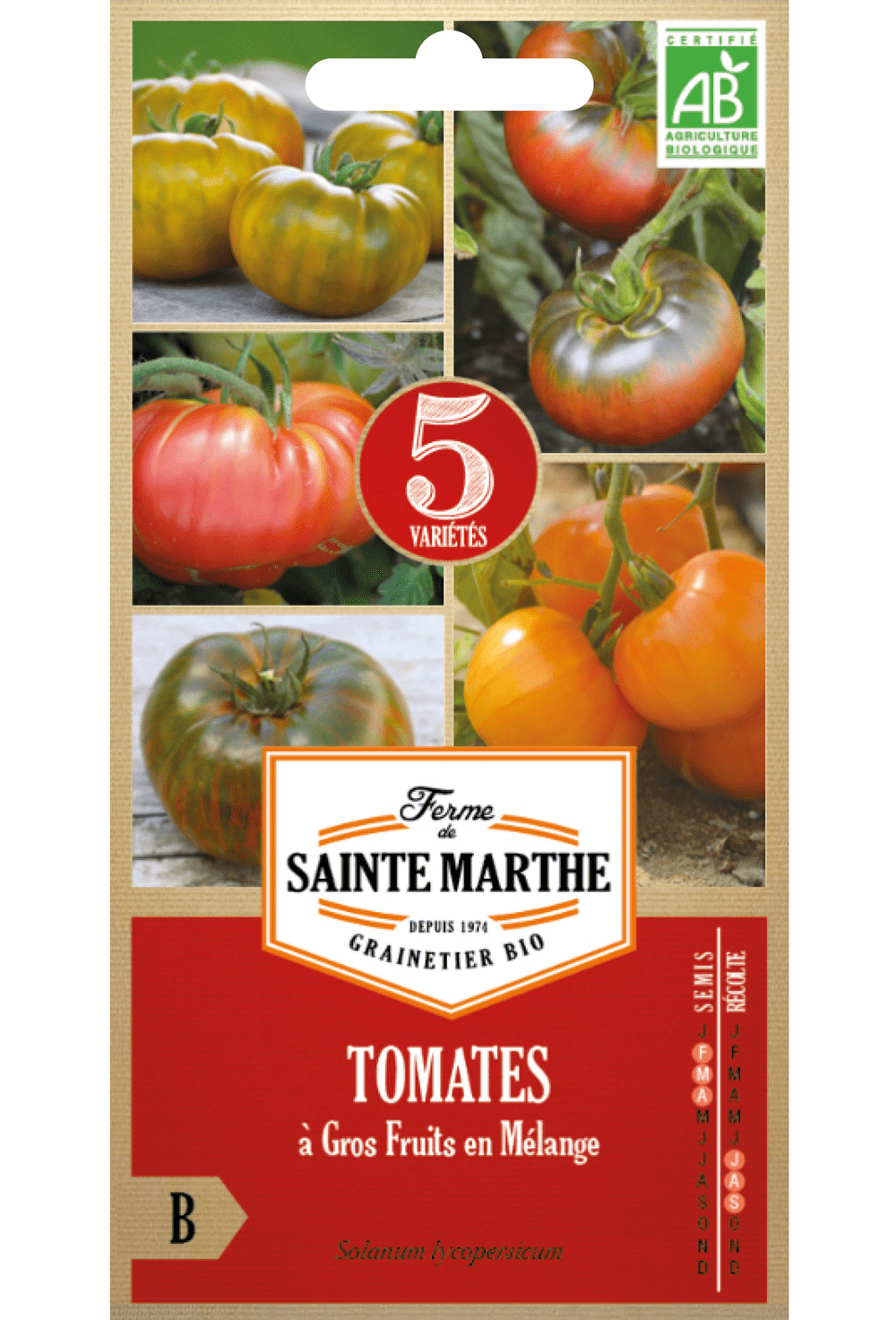 Tomaten vleestomaten mix 5 soorten BIO zaden