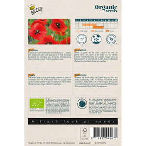 Coquelicot biologique Buzzy. Coquelicot Rouge (BIO) - contenu : 0,25 grammes