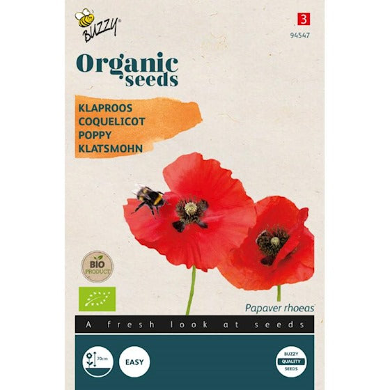 Coquelicot biologique Buzzy. Coquelicot Rouge (BIO) - contenu : 0,25 grammes