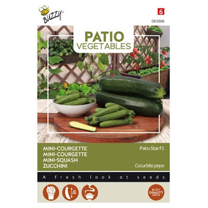 Mini-courgette Patio Star F1 - inh.: 6 zaden - ideaal om te kweken in pot