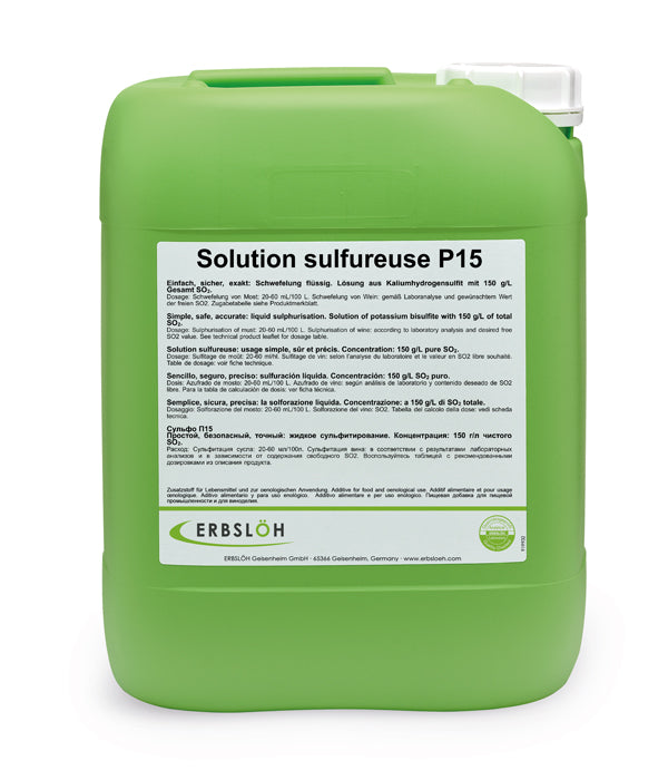 Erbsloh Lösung Sulfureuse P15 Kaliumbisulfit 1 Liter