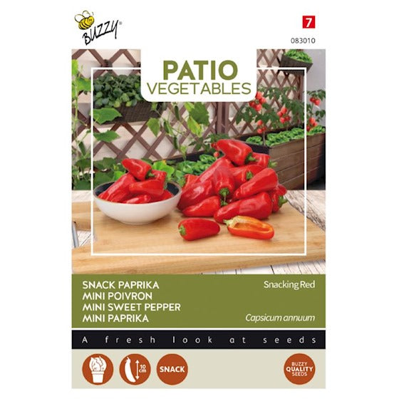 Paprika Snacking Red – ca. 6 Samen – ideal für den Anbau im Topf