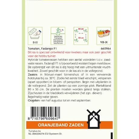 Tomaten Fadango F1 (Oranjeband Zaden) - inh.: 8 zaden